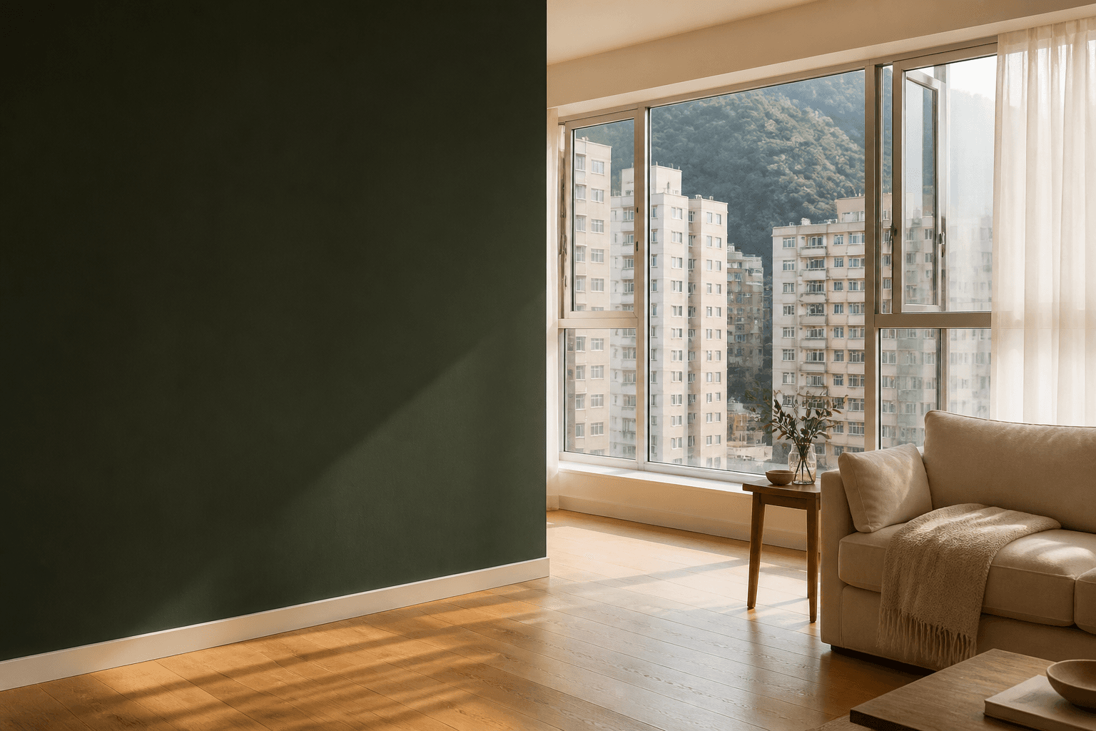 Illustrative Hong Kong living space, not a customer property.